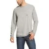 Ariat Rebar Shirt: Men's 10019057 Heather Grey Workman T-Shirt -Wrangler Shop 10019057 front