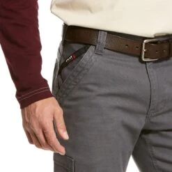 Ariat Work FR: Men's FR 10027709 Iron Gray M5 Stretch DuraLight Canvas Straight Leg Pant -Wrangler Shop 10027709 detail02 1