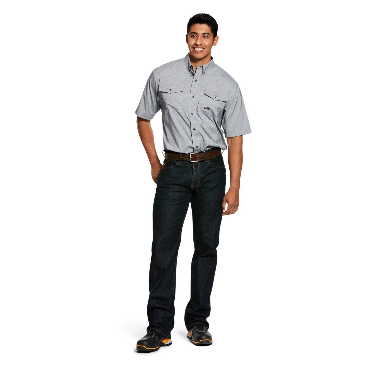 Ariat Rebar Shirts: Men's 10031024 Charcoal VentTEK DuraStretch Tough Work Shirt 4 Ariat Rebar Shirts: Men's 10031024 Charcoal VentTEK DuraStretch Tough Work Shirt - Image 2