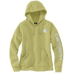 Carhartt Sweatshirts: Women's 102791 GB9 Green Olive Heather Graphic Clarksburg Pullover Hoodie -Wrangler Shop 102791 gb9 2