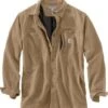 Carhartt Shirts: Men's 102851 253 Dark Khaki Relaxed Fit Canvas Shirt Jacket 1 Carhartt Shirts: Men's 102851 253 Dark Khaki Relaxed Fit Canvas Shirt Jacket -Wrangler Shop 102851253