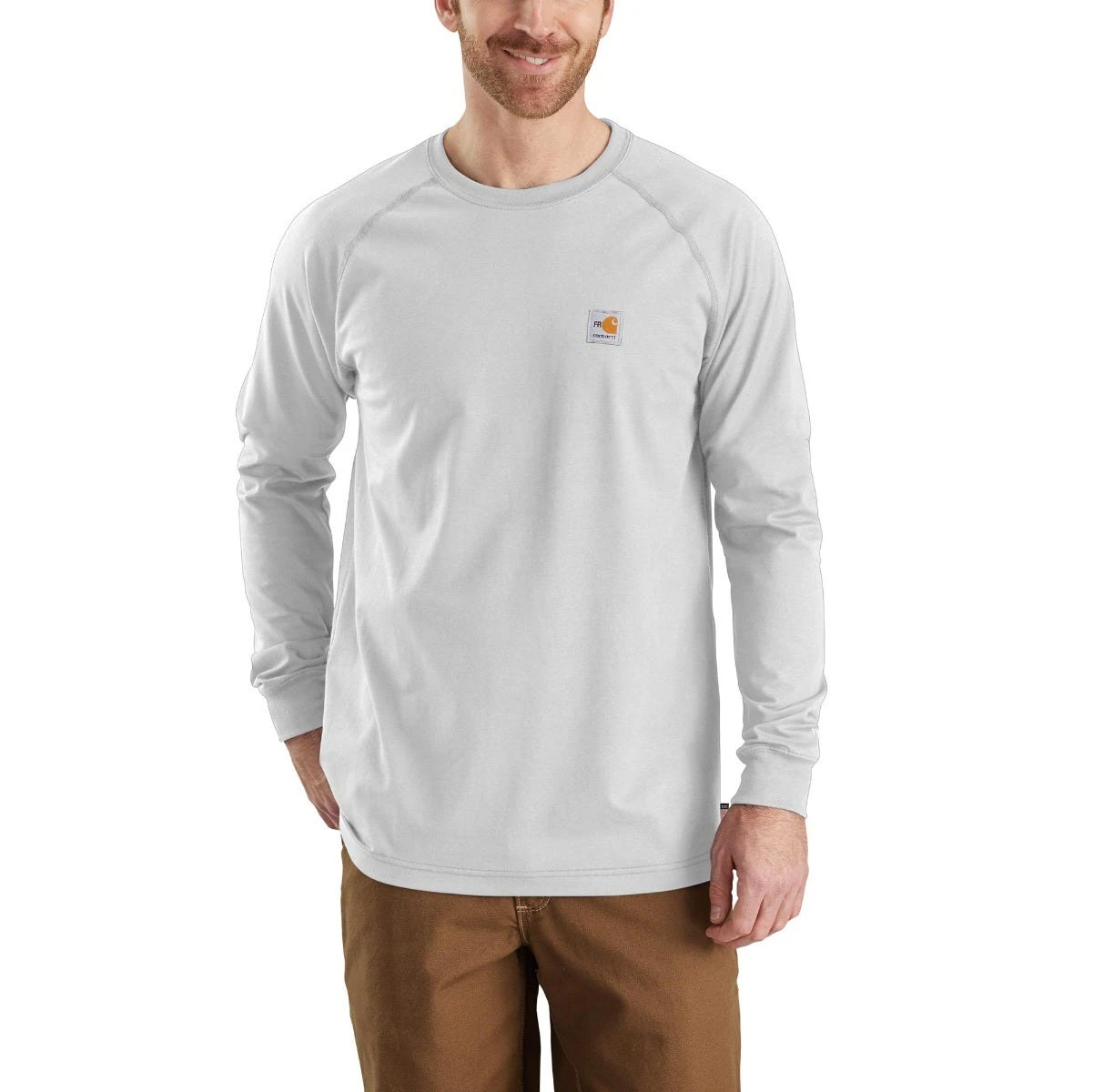 Carhartt FR Shirts: Men's 102904 051 Light Grey Flame-Resistant Force Long-Sleeve T-Shirt 3 Carhartt FR Shirts: Men's 102904 051 Light Grey Flame-Resistant Force Long-Sleeve T-Shirt