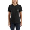 Carhartt Women's Shirt: WK87 103067 001 Black Short Sleeve Pocket Loose Fit Tshirt 1 Carhartt Women's Shirt: WK87 103067 001 Black Short Sleeve Pocket Loose Fit Tshirt -Wrangler Shop 103067001