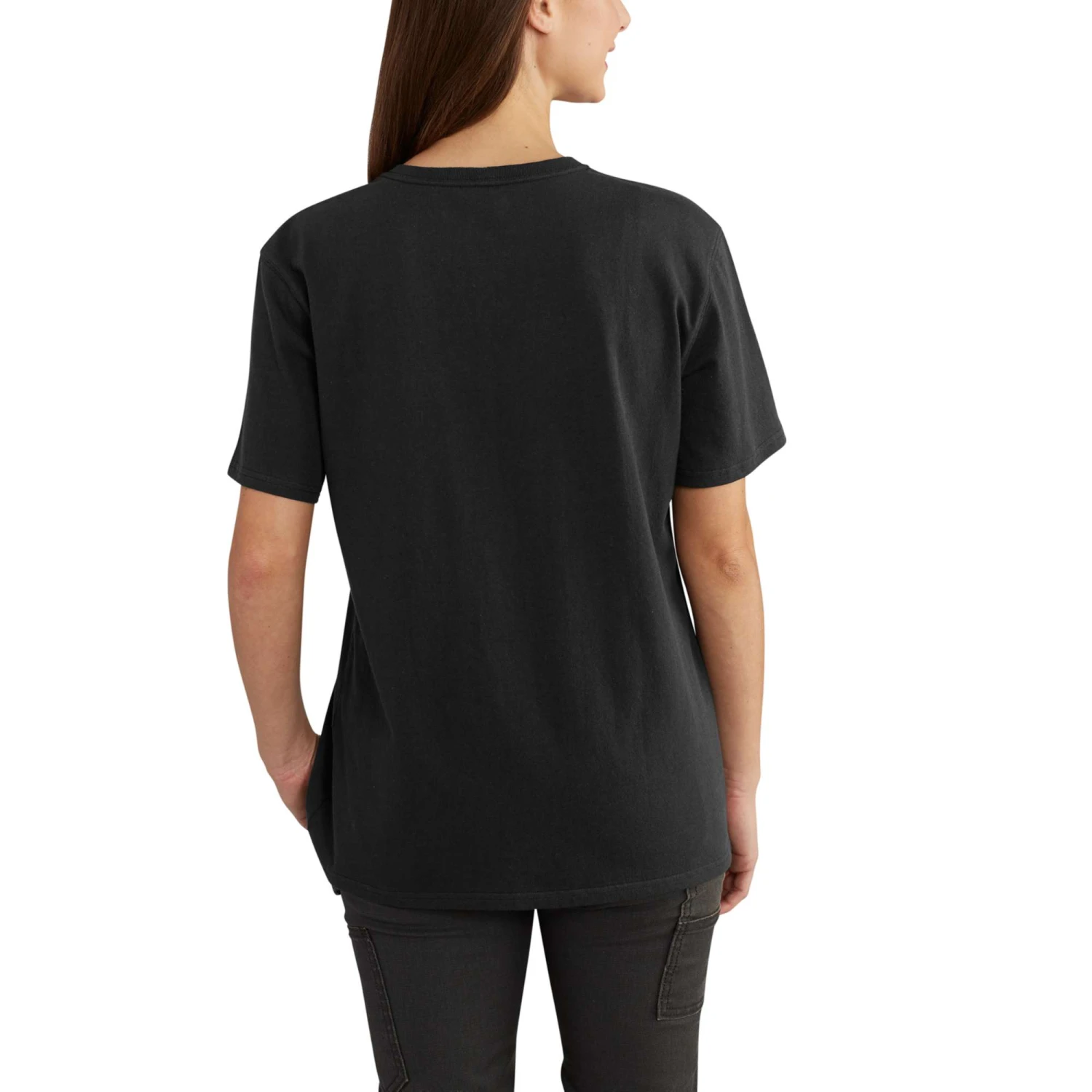 Carhartt Women's Shirt: WK87 103067 001 Black Short Sleeve Pocket Loose Fit Tshirt 4 Carhartt Women's Shirt: WK87 103067 001 Black Short Sleeve Pocket Loose Fit Tshirt - Image 2