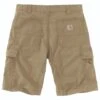 Carhartt Shorts: Men's 103543 253 Dark Khaki Force Broxton Cargo Shorts -Wrangler Shop 103543 253 back ms21