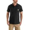 Carhartt Force Shirts: Men's 103569 001 Black Force Cotton Delmont Pocket Polo 1 Carhartt Force Shirts: Men's 103569 001 Black Force Cotton Delmont Pocket Polo -Wrangler Shop 103569 001