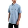 Carhartt Shirt: Men's 104369 CBL Blue Chambray Midweight Short Sleeve Button Down Shirt -Wrangler Shop 104369cbl