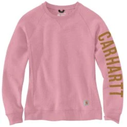 Carhartt Sweatshirts: Women's 104410 V48 Foxglove Heather Crewneck Relaxed Fit Graphic Sweatshirt -Wrangler Shop 104410 v48 2edit