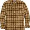 Carhartt Shirts: Men's 104448 Y11 Yellowstone Relaxed Fit Flannel Plaid Shirt -Wrangler Shop 104448y11