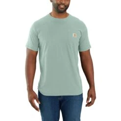Carhartt Shirts: Men's 104616 HA4 Blue Surf Force Relaxed Fit Short Sleeve Pocket T-Shirt