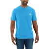 Carhartt Shirts: Men's 104616 HA6 Azure Blue Force Relaxed Fit Short Sleeve Pocket T-Shirt -Wrangler Shop 104616 ha6