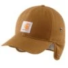 Carhartt Hats: Unisex 104880 BRN Brown Canvas Earflap Cap -Wrangler Shop 104880 brn