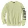 Carhartt Sweatshirts: Men's 104904 G68 Pastel Lime Crewneck Midweight Loose Fit Sleeve Graphic Sweatshirt -Wrangler Shop 104904 g68