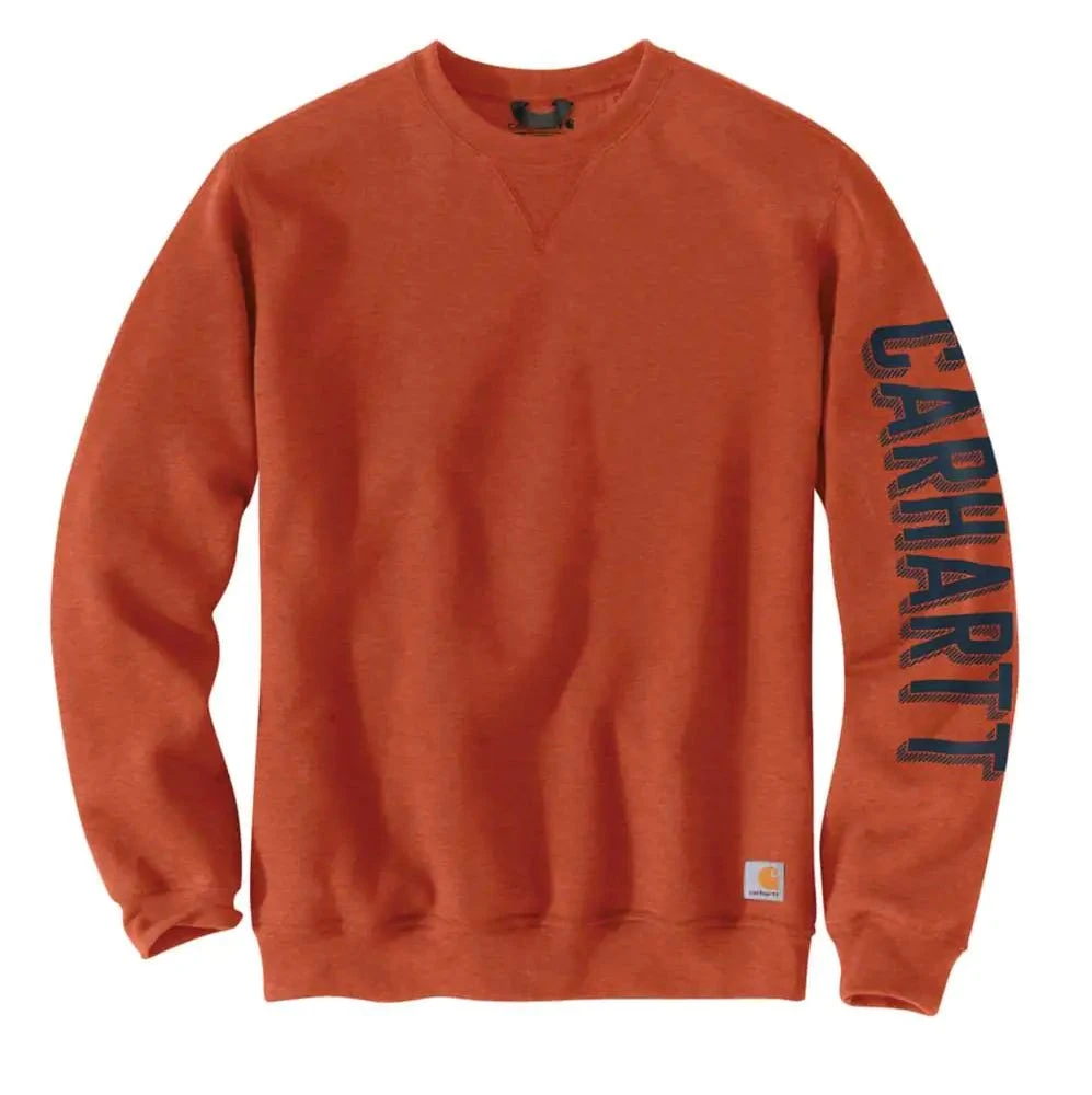 Carhartt Sweatshirts: Men's 104904 Q15 Jasper Heather Crewneck Midweight Loose Fit Sleeve Graphic Sweatshirt 3 Carhartt Sweatshirts: Men's 104904 Q15 Jasper Heather Crewneck Midweight Loose Fit Sleeve Graphic Sweatshirt