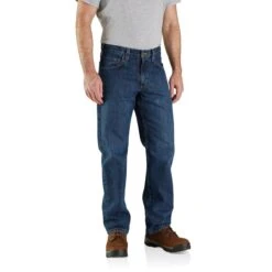 Carhartt Jeans: Men's 105119 HA0 Bay Relaxed Fit 5 Pocket Work Jean