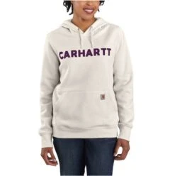 Carhartt Sweatshirts: Women's 105194 W03 Malt Relaxed Fit Midweight Logo Graphic Sweatshirt