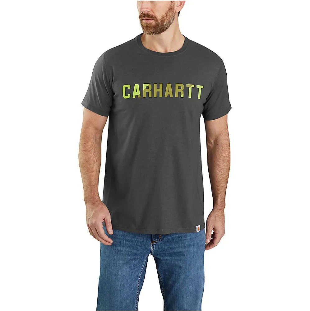 Carhartt Force Shirts: Men's 105203 CRH Carbon Heather Relaxed Fit Block Logo Graphic T-Shirt 3 Carhartt Force Shirts: Men's 105203 CRH Carbon Heather Relaxed Fit Block Logo Graphic T-Shirt