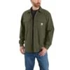 Carhartt Shirts: Men's 105419 G72 Basil Rugged Flex Canvas Fleece-Lined Shirt Jacket 1 Carhartt Shirts: Men's 105419 G72 Basil Rugged Flex Canvas Fleece-Lined Shirt Jacket -Wrangler Shop 105419 g72 mf22 b