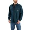 Carhartt Shirts: Men's 105419 H69 Night Blue Rugged Flex Canvas Fleece-Lined Shirt Jacket 1 Carhartt Shirts: Men's 105419 H69 Night Blue Rugged Flex Canvas Fleece-Lined Shirt Jacket -Wrangler Shop 105419 h69 mf22 b