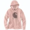 Carhartt Sweatshirts: Women's 105636 P15 Ash Rose Rain Defender Relaxed Fit “C” Logo Graphic Sweatshirt -Wrangler Shop 105636 p15 wf22