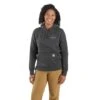 Carhartt Sweatshirts: Women's 106172 CRH Carbon Heather Rain Defender Relaxed Fit Chest Logo Graphic Sweatshirt -Wrangler Shop 106172 crh wf23 cm1edit