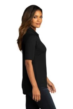 Port Authority Shirts: Women's LK682 BLK Black City Stretch Top 8 Port Authority Shirts: Women's LK682 BLK Black City Stretch Top -Wrangler Shop 10863 black 3 lk682blackmodelside 337w