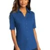 Port Authority Shirts: Women's LK682 TB True Blue Navy City Stretch Top -Wrangler Shop 10863 trueblue 1 lk682truebluemodelfront 337w
