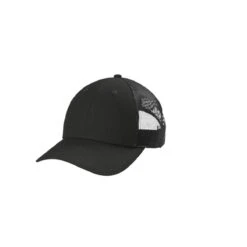 CornerStone Hats: CS811 BLK Black Canvas Mesh Back Cap -Wrangler Shop 10870 black 5 cs811blackflatfront 337wedit