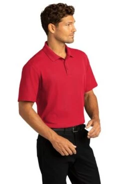 Port Authority Shirts: Men's K810 RRD Rich Red SuperPro React Polo Shirt -Wrangler Shop 10871 richred 4 k810richredmodel3q 337w