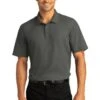 Port Authority Shirts: Men's K810 SGY Storm Grey SuperPro React Polo Shirt -Wrangler Shop 10871 stormgrey 1 k810stormgreymodelfront 337w