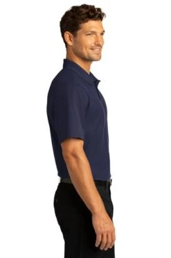 Port Authority Shirts: Men's K810 TNVY True Navy SuperPro React Polo Shirt -Wrangler Shop 10871 truenavy 3 k810truenavymodelside 337w