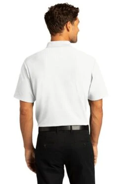 Port Authority Shirts: Men's K810 WHT White SuperPro React Polo Shirt -Wrangler Shop 10871 white 2 k810whitemodelback 337w