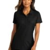 Port Authority Shirts: Women's LK810 DBK Deep Black SuperPro React Polo Shirt -Wrangler Shop 10874 deepblack 1 lk810deepblackmodelfront 337w