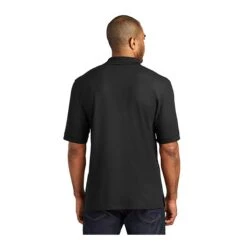 Port Authority Shirts: Men's K500P BLK Black Silk Touch Polo Pocket Shirt -Wrangler Shop 112 black 2 k500pblackmodelback3 337wedit