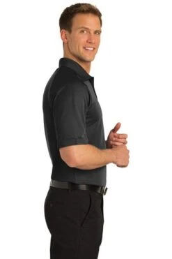 Port Authority Shirts: Men's K525 BK Black Dry Zone Ottoman Polo -Wrangler Shop 1313 black 3 k525blackmodelside2 337w