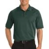 Port Authority Shirts: Men's K525 DGN Moisture-Wicking Dry Zone Dark Green Ottoman Polo Shirt -Wrangler Shop 1313 darkgreen 1 k525darkgreenmodelfront2 337w