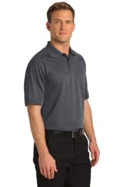 Port Authority Shirts: Men's K525 IGY Iron Grey Dry Zone Ottoman Polo -Wrangler Shop 1313 irongrey 4 k525irongreymodel3q2 337w