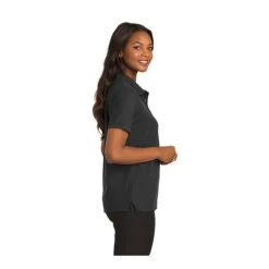 Port Authority Shirts: Women's L500 BLK Black Ladies Silk Touch Polo Shirt -Wrangler Shop 1407 black 3 l500blackmodelside2 337wedit