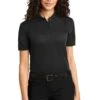 Port Authority Shirts: Women's L525 BLK Black Dry Zone Ottoman Polo -Wrangler Shop 1485 black 1 l525blackmodelfront 337w