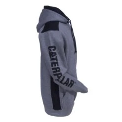 CAT Apparel Sweatshirts: Men's 1910802 004 Grey Logo Panel Hooded Sweatshirt -Wrangler Shop 1910802 004 3
