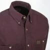 Wrangler Riggs Shirts: Men's Burgundy 3W501 BG Long Sleeve Cotton Twill Shirt