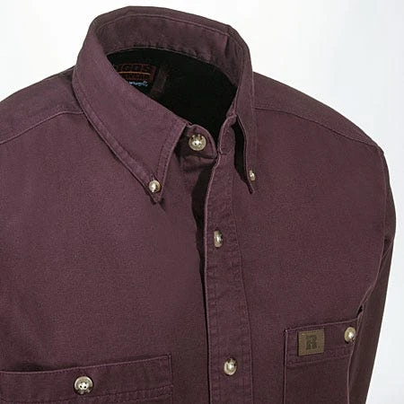 Wrangler Riggs Shirts: Men's Burgundy 3W501 BG Long Sleeve Cotton Twill Shirt 3 Wrangler Riggs Shirts: Men's Burgundy 3W501 BG Long Sleeve Cotton Twill Shirt
