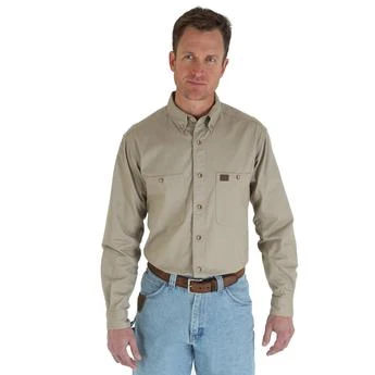Wrangler Riggs Shirts: Men's Khaki 3W501 KH Cotton Twill Long Sleeve Work Shirt 5 Wrangler Riggs Shirts: Men's Khaki 3W501 KH Cotton Twill Long Sleeve Work Shirt - Image 3