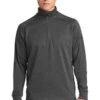 Sport-Tek Sweatshirts: Men's F247 GRA Graphite Heather Tech Fleece 1/4-Zip Pullover -Wrangler Shop 4718 gphheather 1 f247gphheathermodelfront1 337w