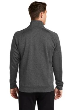 Sport-Tek Sweatshirts: Men's F247 GRA Graphite Heather Tech Fleece 1/4-Zip Pullover -Wrangler Shop 4718 gphheather 2 f247gphheathermodelback1 337w