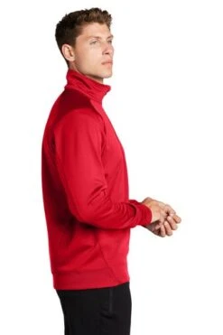 Sport-Tek Sweatshirts: Men's F247 RED True Red Tech Fleece 1/4-Zip Pullover -Wrangler Shop 4718 truered 3 f247trueredmodelside1 337w