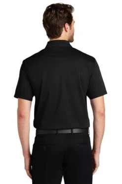 Port Authority Shirts: Men's K527 BLK Black Tech Pique Polo -Wrangler Shop 4724 black 2 k527blackmodelback1 337w