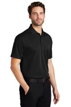 Port Authority Shirts: Men's K527 BLK Black Tech Pique Polo -Wrangler Shop 4724 black 4 k527blackmodel3q1 337w