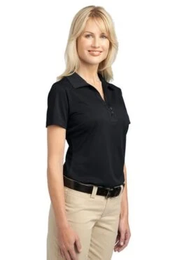 Port Authority Shirts: Women's L527 BLK Black Tech Pique Polo -Wrangler Shop 4725 black 4 l527blackmodel3q 337w