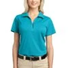 Port Authority Shirts: Women's L527 DTB Deep Teal Blue Ladies Tech Pique Polo -Wrangler Shop 4725 deeptealblue 1 l527deeptealbluemodelfront 1200w